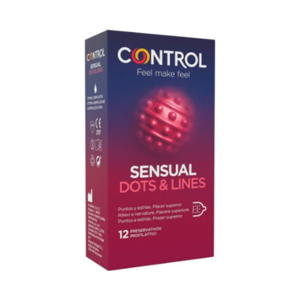 Control Preservativos Sensual Dots Lines 12 Uds